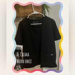 Figs, Black XL Casma Scrub Top